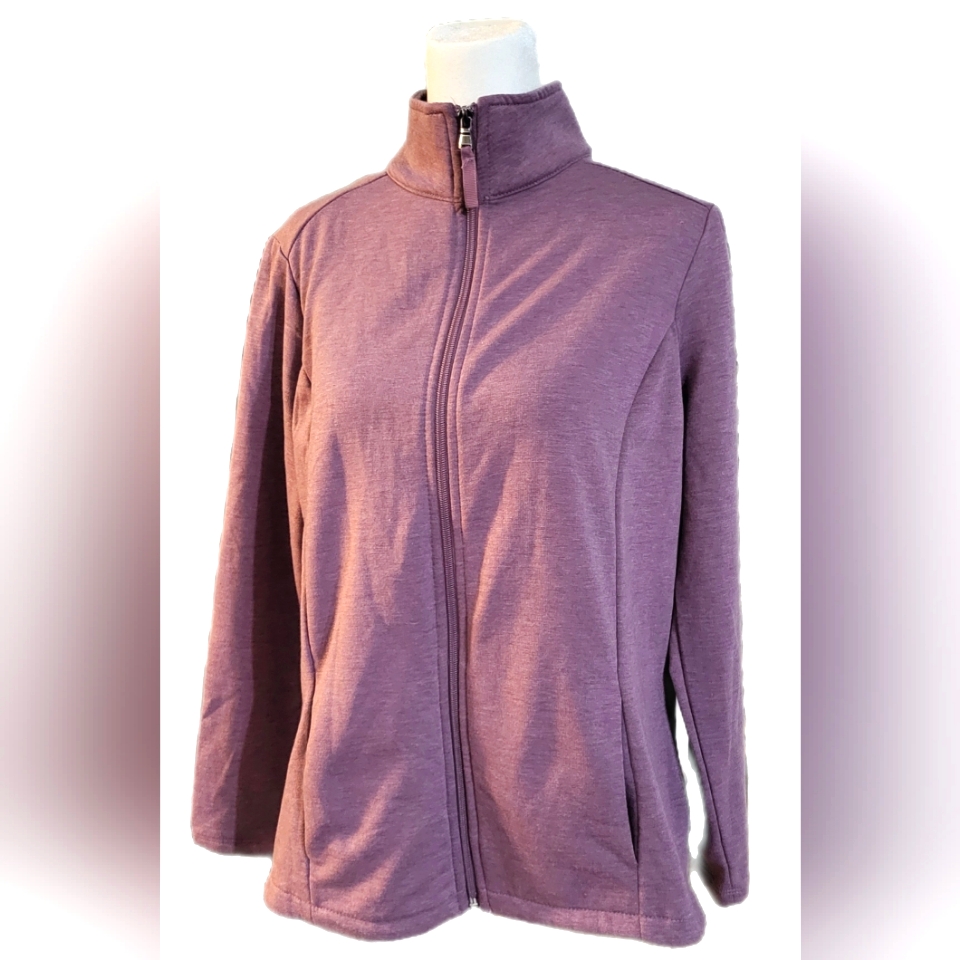 Croft & Barrow, Zip Front, High Collared Sweatshirt, Jacket. Oversized Like New!